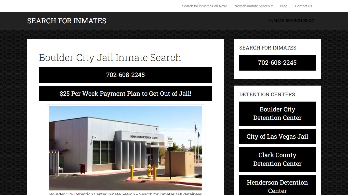 Boulder City Jail Inmate Search - 702-608-2245 - Search ...