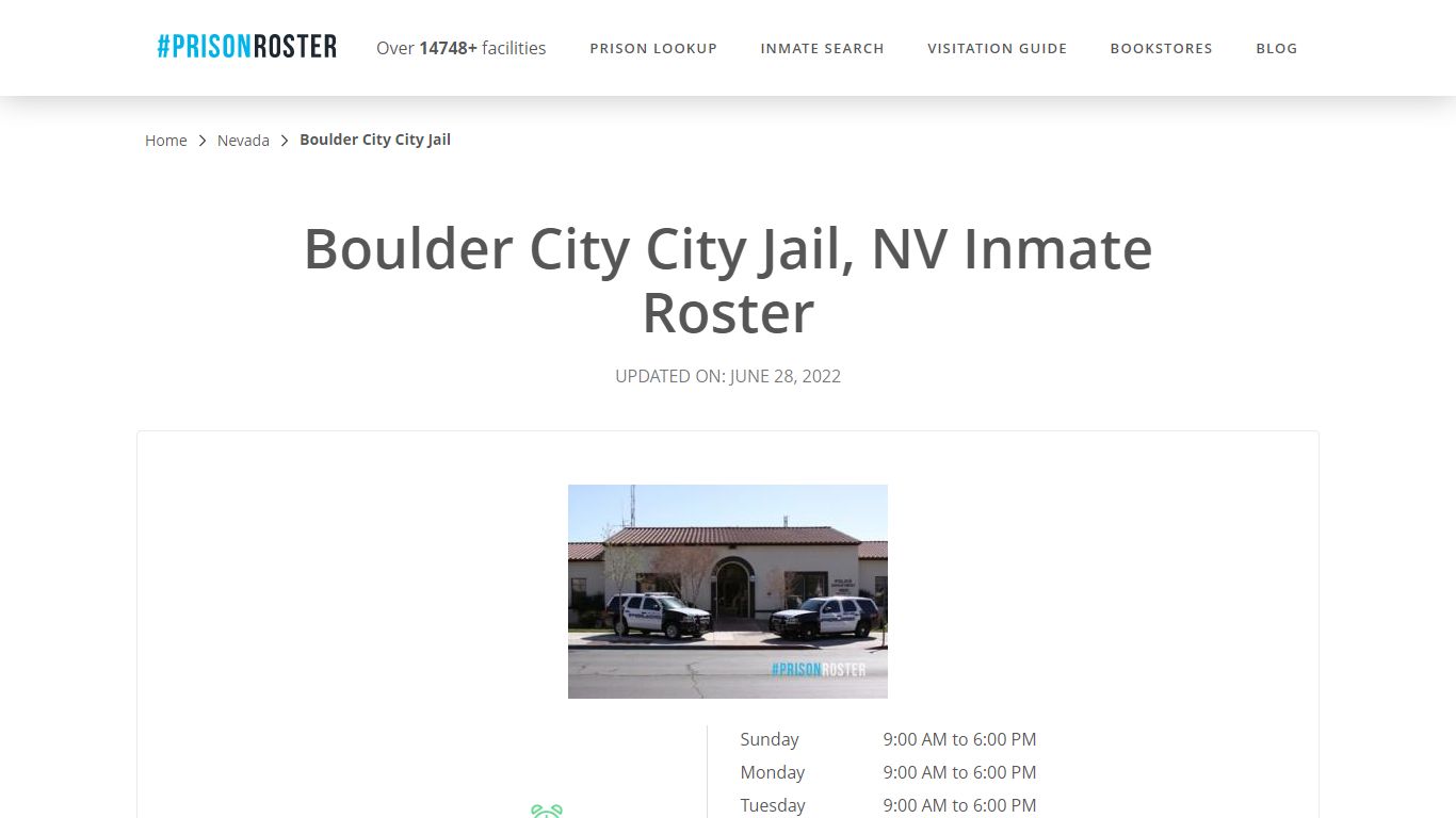 Boulder City City Jail, NV Inmate Roster