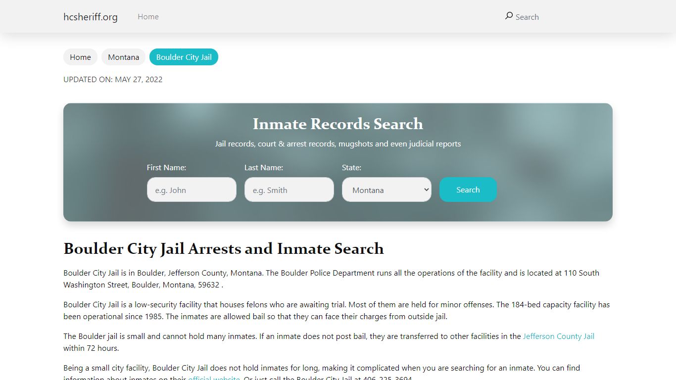 Boulder City Jail Inmate Search, Visitation, Phone no ...